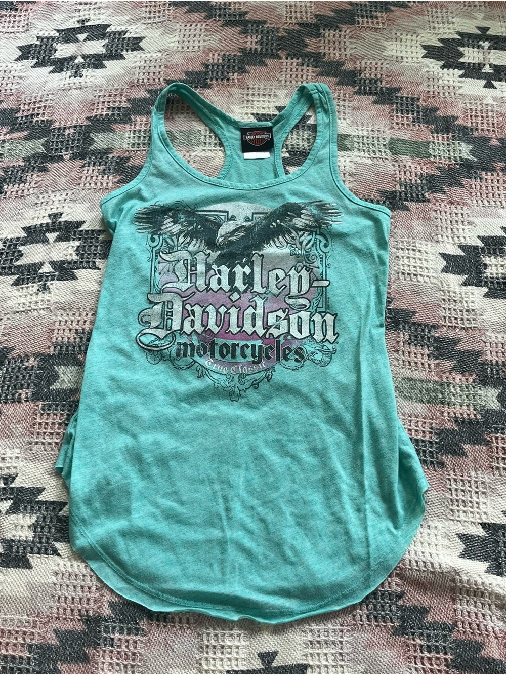 Harley-Davidson Teal Graphic Racerback Tank